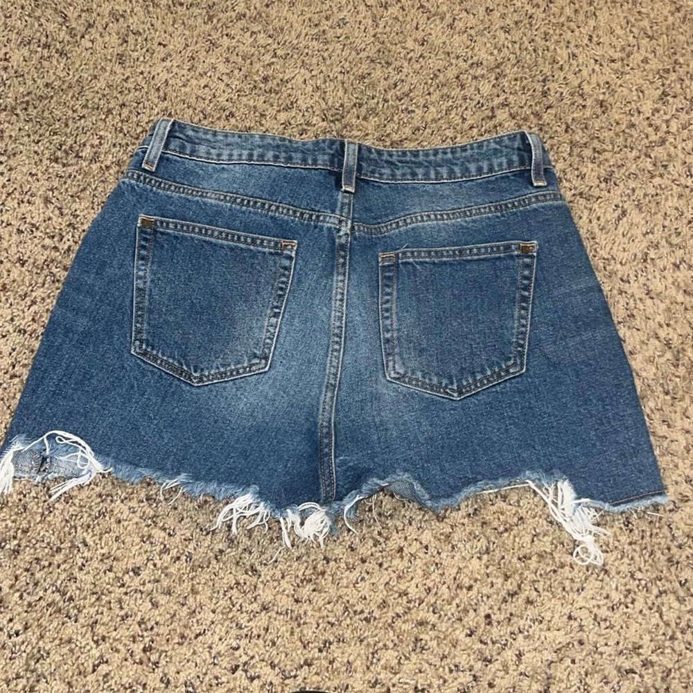 Zara Taped denim shorts with pearls Sz 6 - Picture 5 of 8